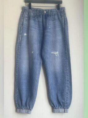 rag & bone Light Blue Distressed Look Denim Joggers